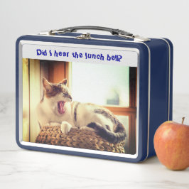 Kat Sitter Humor Metal Lunch Box