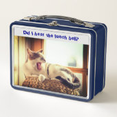 Kat Sitter Humor Metal Lunch Box (Voorkant)