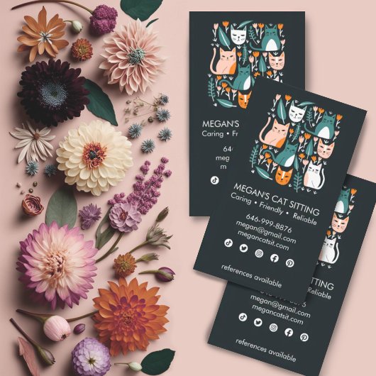 Kat Sitter Leuke Kleurrijke Kittens Katten Veterin Visitekaartje