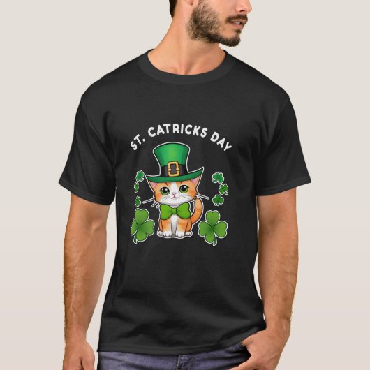 Kat Sitters St Catricks Day Tabby met lange mouwen T-shirt (Voorkant)