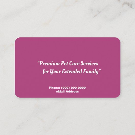 Kat Sitting Services Visitekaartje (Achterkant)