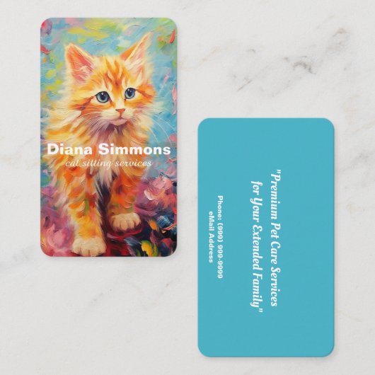 Kat Sitting Services Visitekaartje (Voorkant / Achterkant)