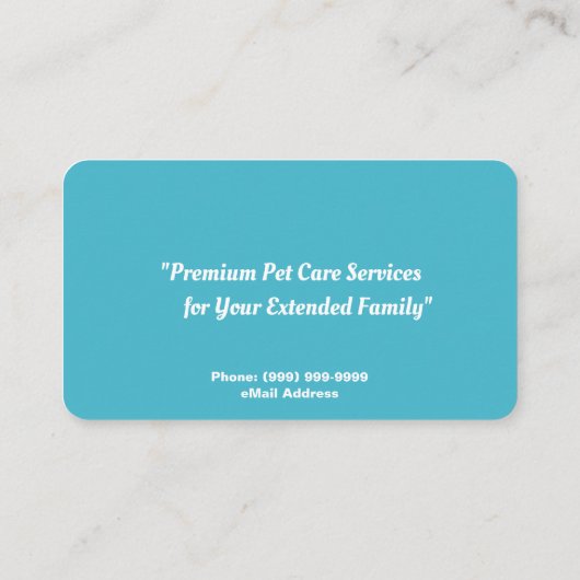 Kat Sitting Services Visitekaartje (Achterkant)