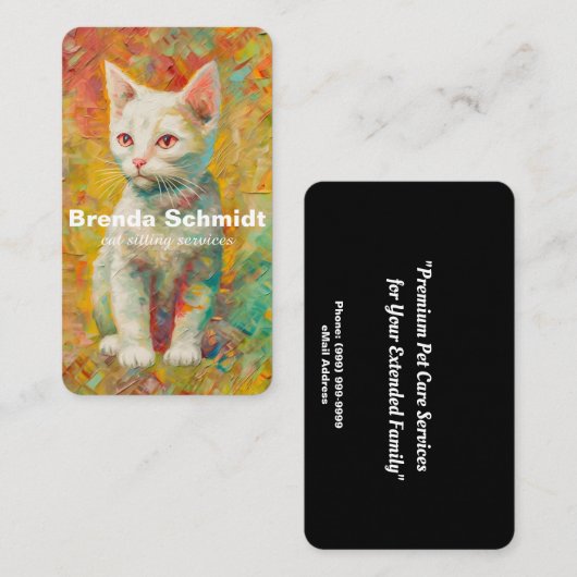 Kat Sitting Services Visitekaartje (Voorkant / Achterkant)