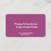 Kat Sitting Services Visitekaartje (Achterkant)