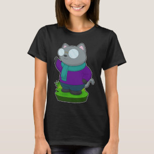 Kat sjaal glazen t-shirt