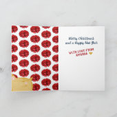 Kat sjaal kerstbreien met kroesgeschenken feestdagen kaart (Binnen)