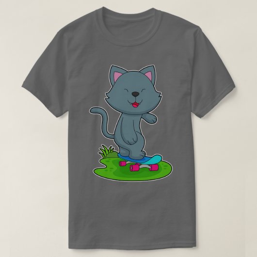 Kat Skater Skateboard T-shirt (Design voorkant)