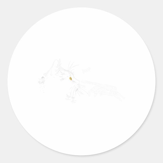 Kat Skelet Hand Boop Halloween Schattige Zwart Kat Ronde Sticker (Voorkant)