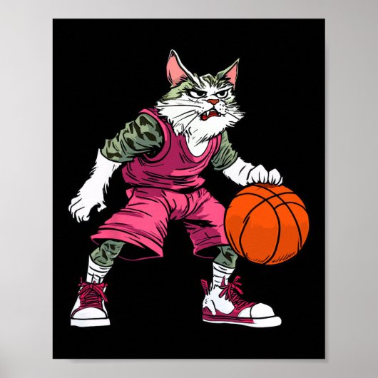Kat Skelet Speler Skelet Kat Poster (Voorkant)