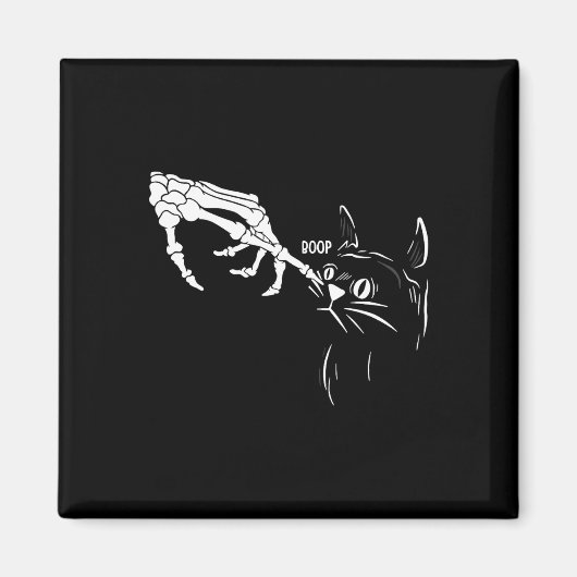 Kat Skeleton Hand Boop Halloween Katten Lover Pet Magneet (Voorkant)