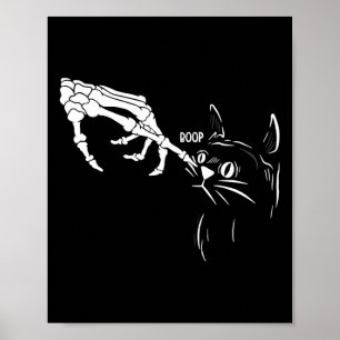 Kat Skeleton Hand Boop Halloween Katten Lover Pet  Poster