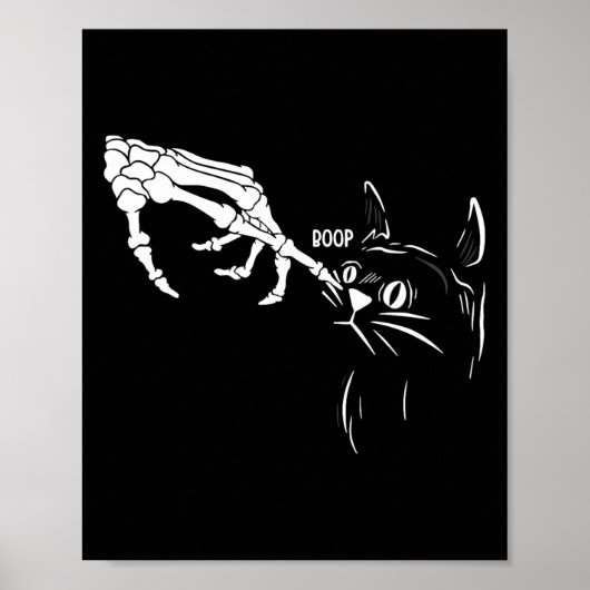 Kat Skeleton Hand Boop Halloween Katten Lover Pet  Poster (Voorkant)