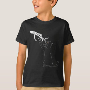 Kat Skeleton Hand Boop Kat Neus Grappig Halloween T-shirt