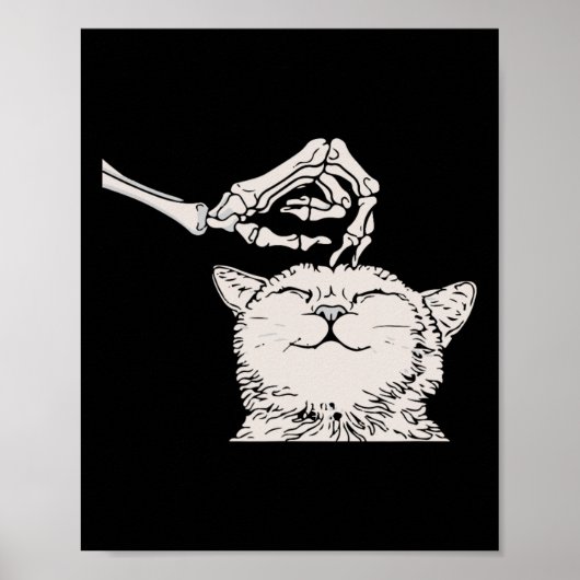Kat Skeleton Hand Lazy Halloween Costume Cool Bone Poster (Voorkant)