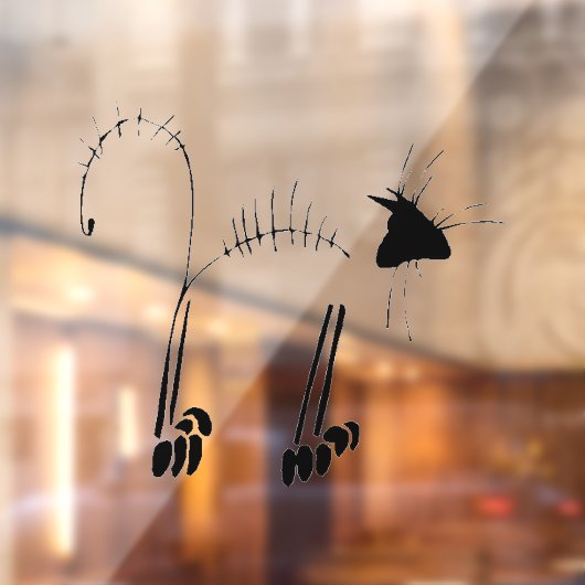 Kat Skeleton Raamsticker (Vel 2)