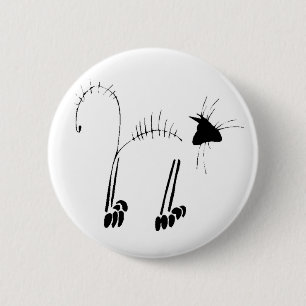 Kat Skeleton Ronde Button 5,7 Cm