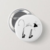 Kat Skeleton Ronde Button 5,7 Cm (Voorkant /achterkant)