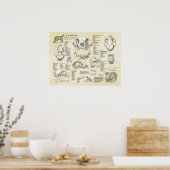 Kat Skeletspieren Botten Anatomie Grafiek Poster (Keuken)