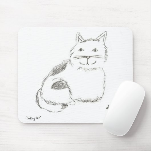 Kat Sketch Mousepad Muismat (Met muis)