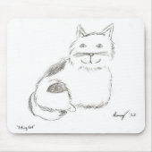 Kat Sketch Mousepad Muismat (Voorkant)