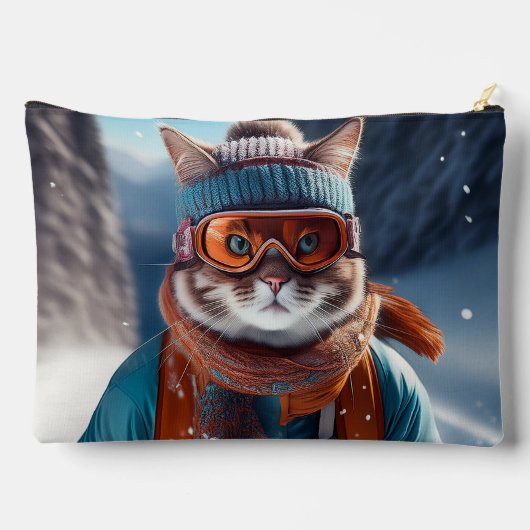 Kat Skiën op de besneeuwde Alpen Etui (Achterkant)