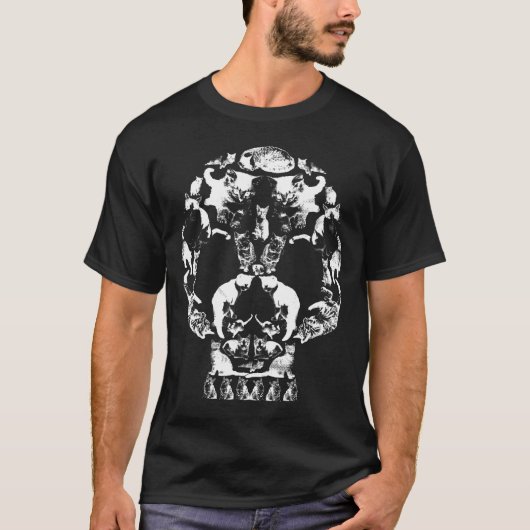 Kat skull Death kitten T-shirt (Voorkant)