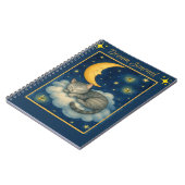 Kat slaapt op een wolk halve maan sterren Notitieb Notitieboek (Linkerzijde)