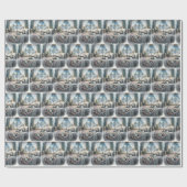 Kat Slapen op Bed Quilt Cadeaupapier (Vlak)