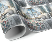 Kat Slapen op Bed Quilt Cadeaupapier (Rol Hoek)
