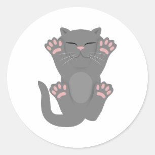 Kat slapen ronde sticker