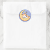 Kat Slapend Op De Maan Ronde Sticker (Tas)