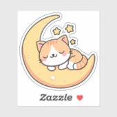 Kat Slapend Op De Maan Sticker (Vel)