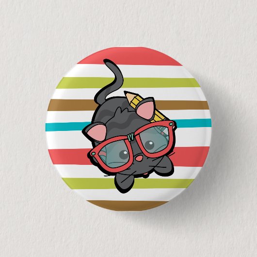 Kat Smarty Ronde Button 3,2 Cm (Voorkant)
