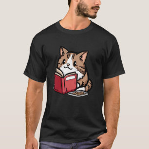 Kat Snacks Liefhebber Kitten Huisdier Boek Lezer B T-shirt