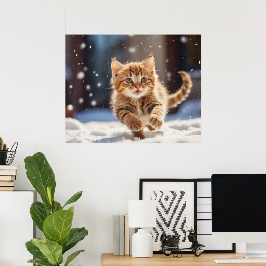 *~* Kat Sneeuwrace 5:4 Kitten Cat AP68 Poster (Thuiskantoor)