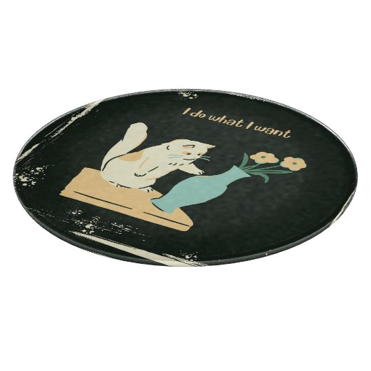 Kat snijplank "Ik doe wat ik wil" (Hoek)