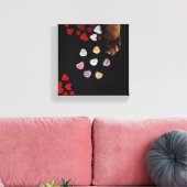 Kat Snoep Hart 8 x 8 inch omgepakt Canvas (Insitu (Woonkamer))