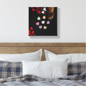 Kat Snoep Hart 8 x 8 inch omgepakt Canvas (Insitu (Slaapkamer))