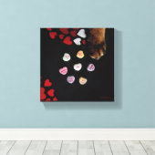 Kat Snoep Hart 8 x 8 inch omgepakt Canvas (Insitu (Houten vloer))