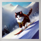 Kat Snowboarden Poster (Voorkant)