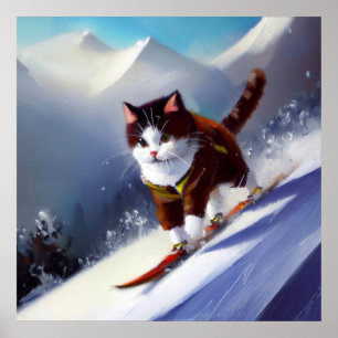 Kat Snowboarden Poster
