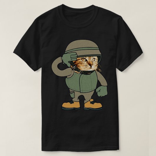 Kat Soldaat Ik hou van mijn kat 1 T-shirt (Design voorkant)