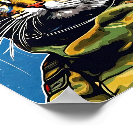 Kat soldaat leger Oekraïne Poster (Hoek)