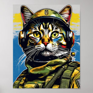 Kat soldaat leger Oekraïne Poster