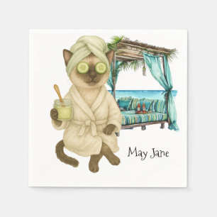 Kat Spa-thema voor Siamese kattenliefhebbers Servet