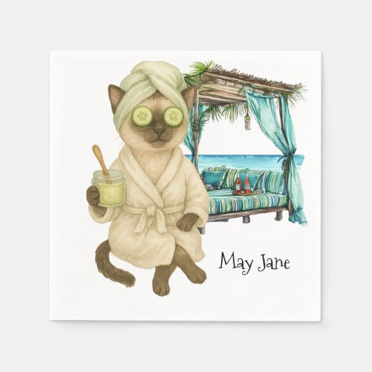 Kat Spa-thema voor Siamese kattenliefhebbers Servet (Voorkant)