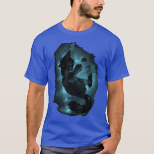 Kat Space Astronaut Cat Meme Round Plants T-shirt