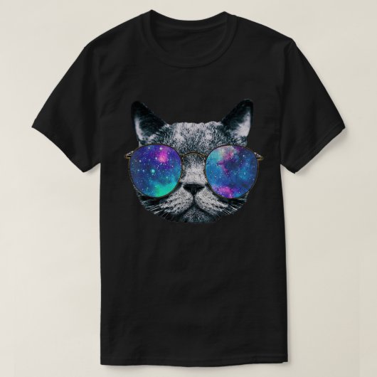 Kat Space Glasses Astronaut Cat Meme Round Glasse T-shirt (Design voorkant)