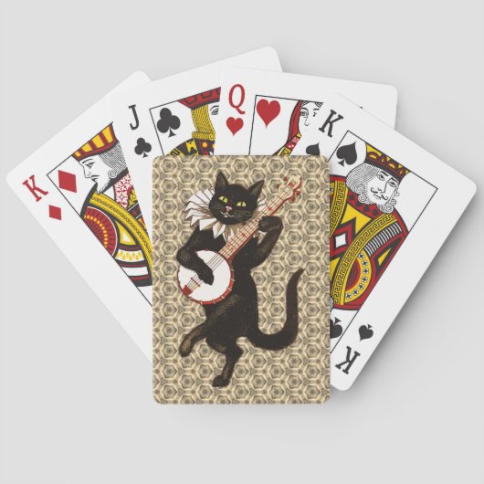 Kat Speel de Banjo Pokerkaarten (Achterkant)